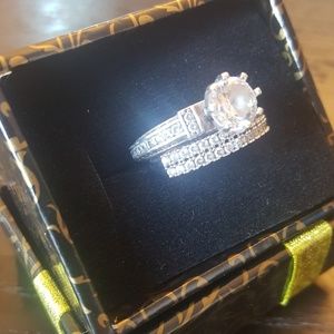 Sale! Sterling Silver and Zircon Bridal Set